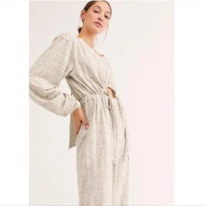 Free People This Is Your Sunday backless ivory jumpsuit sz:M
